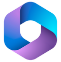 Abstraktes 3D-Logo in Blau-Violett als unregelmäßiges Polygon.