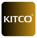Kitco-Logo auf goldenem Hintergrund mit abgerundeten Ecken.
